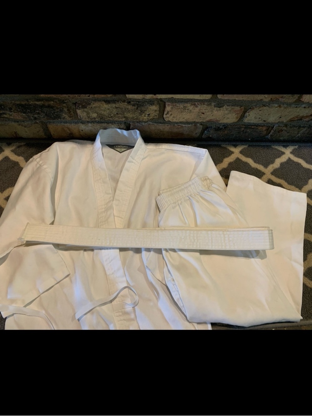 Century White Karate Gi Uniform with Belt size 0